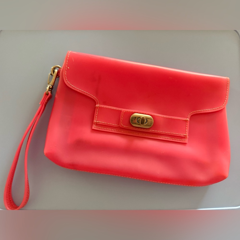 Chic Coral Wristlet Clutch